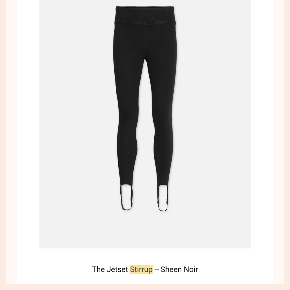 Frame Denim Jetset Stirrup Leggings in Sheen Noir